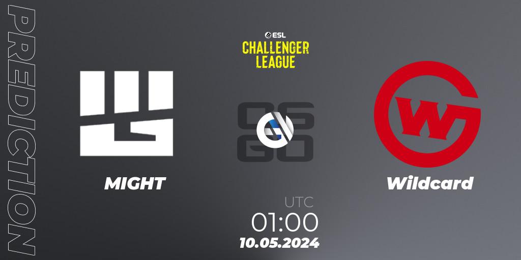 Prognose für das Spiel MIGHT VS Wildcard. 10.05.2024 at 00:00. Counter-Strike (CS2) - ESL Challenger League Season 47: North America