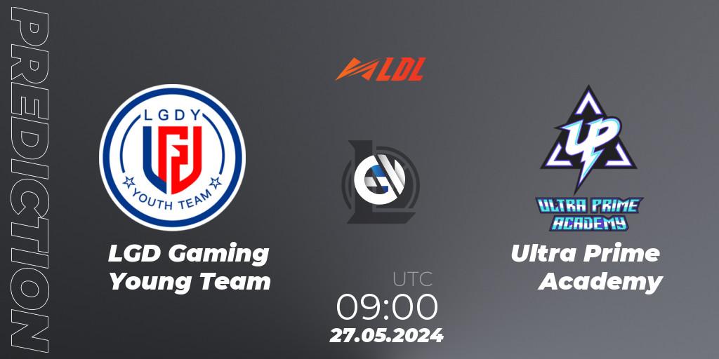 Prognose für das Spiel LGD Gaming Young Team VS Ultra Prime Academy. 27.05.2024 at 09:00. LoL - LDL 2024 - Stage 3