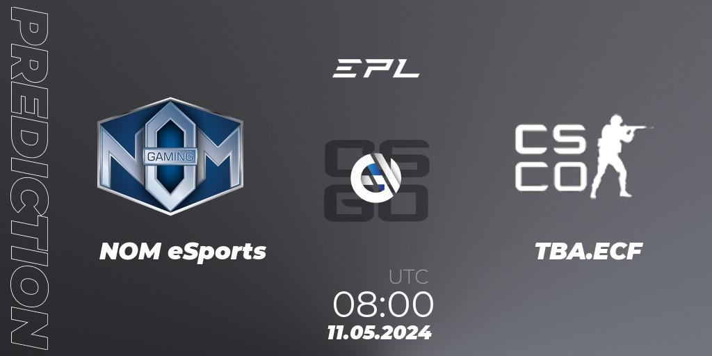 Prognose für das Spiel NOM eSports VS TBA.ECF. 11.05.2024 at 08:00. Counter-Strike (CS2) - European Pro League Season 17: Division 2