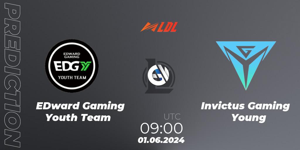 Prognose für das Spiel EDward Gaming Youth Team VS Invictus Gaming Young. 01.06.2024 at 09:00. LoL - LDL 2024 - Stage 2
