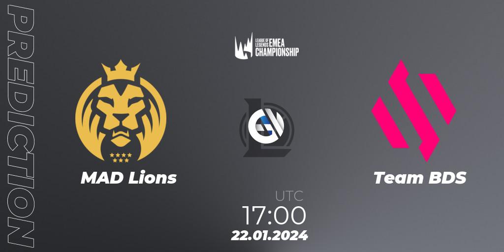 Prognose für das Spiel MAD Lions VS Team BDS. 21.01.2024 at 16:00. LoL - LEC Winter 2024 - Regular Season