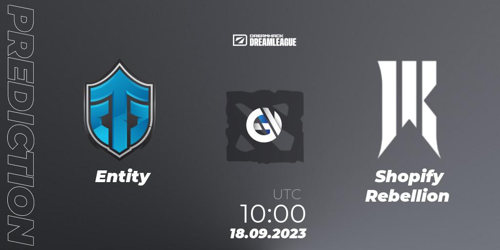 Prognose für das Spiel Entity VS Shopify Rebellion. 18.09.23. Dota 2 - DreamLeague Season 21