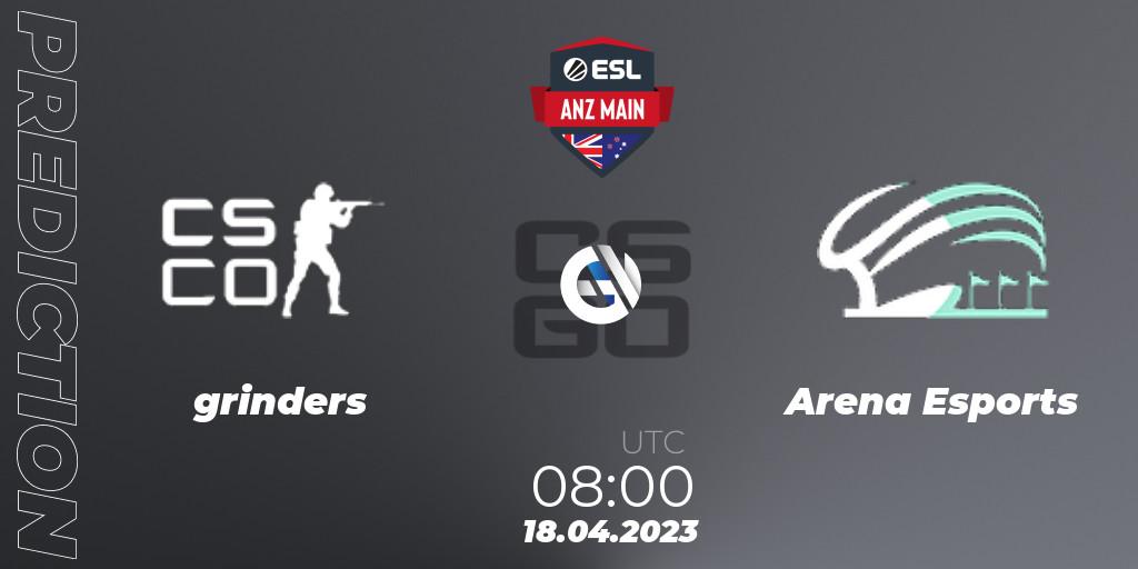 Prognose für das Spiel grinders VS Arena Esports. 18.04.23. CS2 (CS:GO) - ESL ANZ Main Season 16