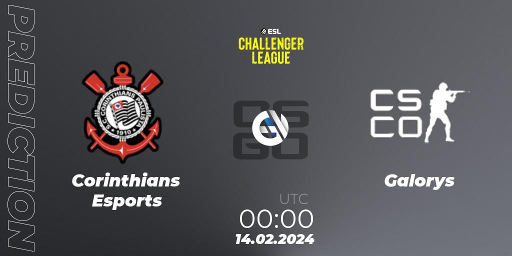 Prognose für das Spiel Corinthians Esports VS Galorys. 23.02.2024 at 23:30. Counter-Strike (CS2) - ESL Challenger League Season 47: South America