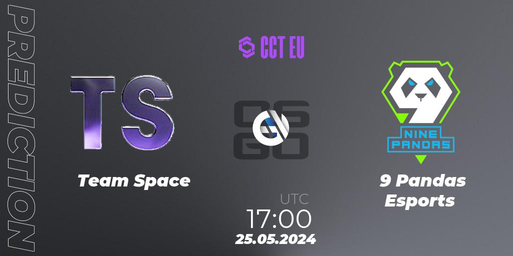 Prognose für das Spiel Team Space VS 9 Pandas Esports. 25.05.2024 at 17:50. Counter-Strike (CS2) - CCT Season 2 European Series #3