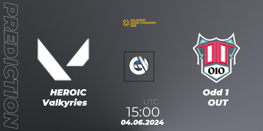 Prognose für das Spiel HEROIC Valkyries VS Odd 1 OUT. 04.06.2024 at 15:00. VALORANT - VCT 2024: Game Changers EMEA Stage 2