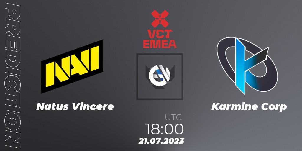 Prognose für das Spiel Natus Vincere VS Karmine Corp. 21.07.23. VALORANT - VALORANT Champions Tour 2023: EMEA Last Chance Qualifier
