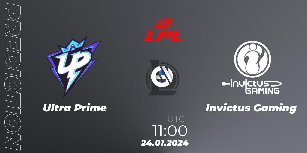 Prognose für das Spiel Ultra Prime VS Invictus Gaming. 24.01.24. LoL - LPL Spring 2024 - Group Stage