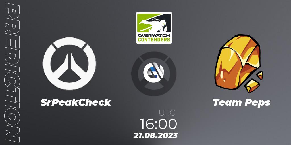 Prognose für das Spiel SrPeakCheck VS Team Peps. 21.08.2023 at 16:00. Overwatch - Overwatch Contenders 2023 Summer Series: Europe