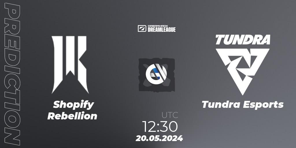 Prognose für das Spiel Shopify Rebellion VS Tundra Esports. 20.05.2024 at 12:40. Dota 2 - DreamLeague Season 23