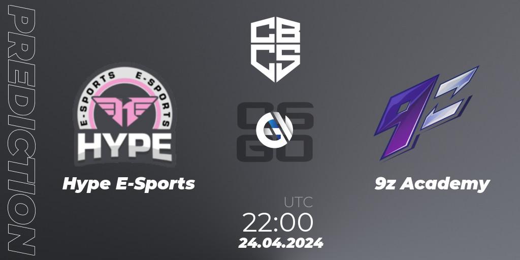 Prognose für das Spiel Hype E-Sports VS 9z Academy. 24.04.24. CS2 (CS:GO) - CBCS Season 4: Open Qualifier #1