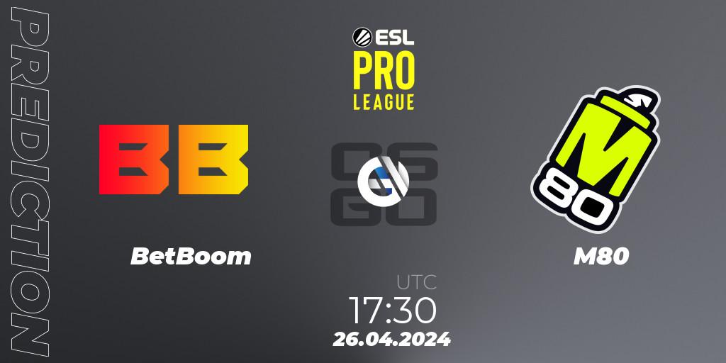Prognose für das Spiel BetBoom VS M80. 26.04.24. CS2 (CS:GO) - ESL Pro League Season 19