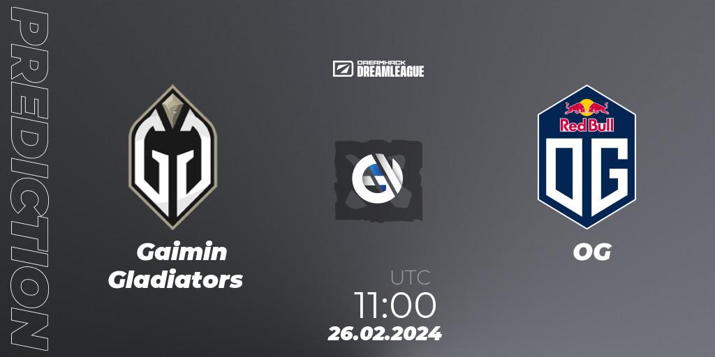 Prognose für das Spiel Gaimin Gladiators VS OG. 26.02.24. Dota 2 - DreamLeague Season 22