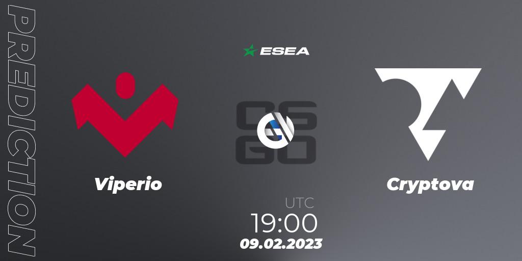 Prognose für das Spiel Viperio VS Cryptova. 09.02.23. CS2 (CS:GO) - ESEA Season 44: Advanced Division - Europe