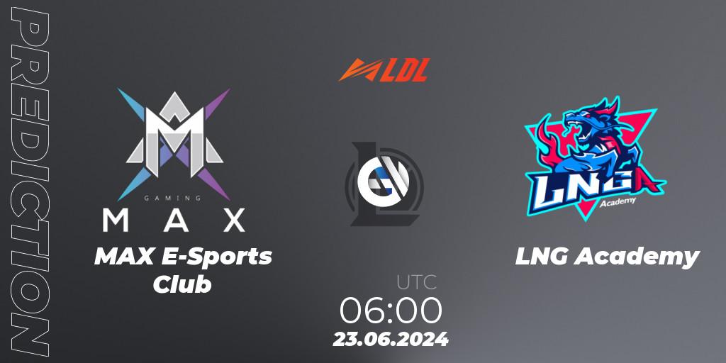 Prognose für das Spiel MAX E-Sports Club VS LNG Academy. 23.06.2024 at 06:00. LoL - LDL 2024 - Stage 3