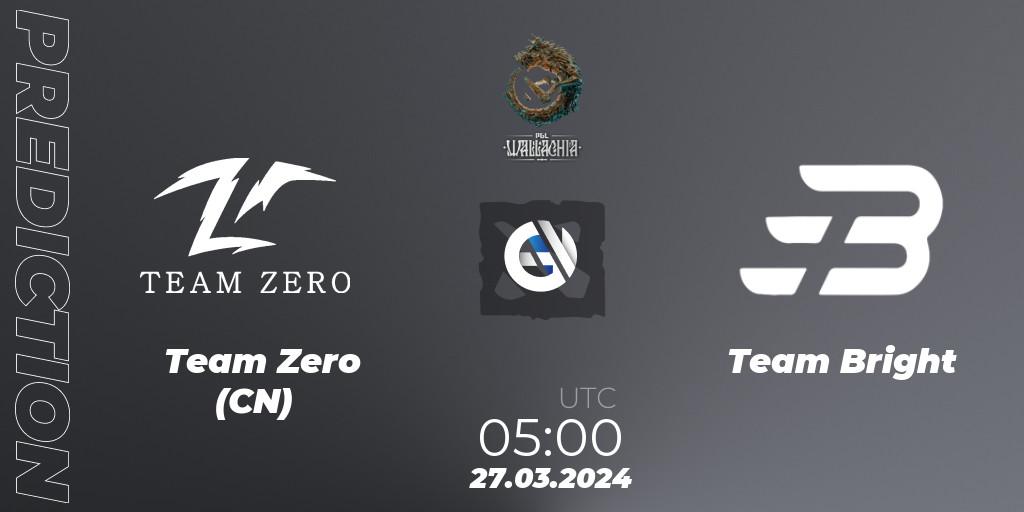 Prognose für das Spiel Team Zero (CN) VS Team Bright. 27.03.24. Dota 2 - PGL Wallachia Season 1: China Closed Qualifier