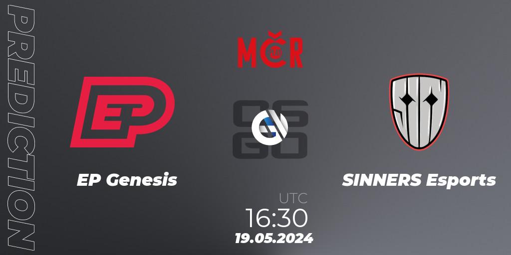 Prognose für das Spiel EP Genesis VS SINNERS Esports. 19.05.2024 at 16:30. Counter-Strike (CS2) - Tipsport Cup Spring 2024: Online Stage