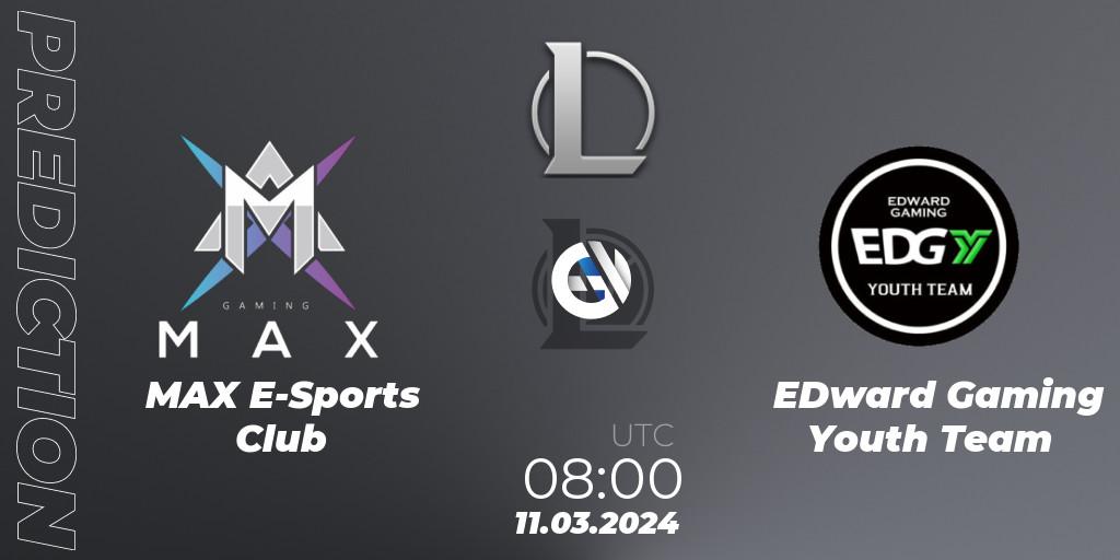 Prognose für das Spiel MAX E-Sports Club VS EDward Gaming Youth Team. 11.03.24. LoL - LDL 2024 - Stage 1