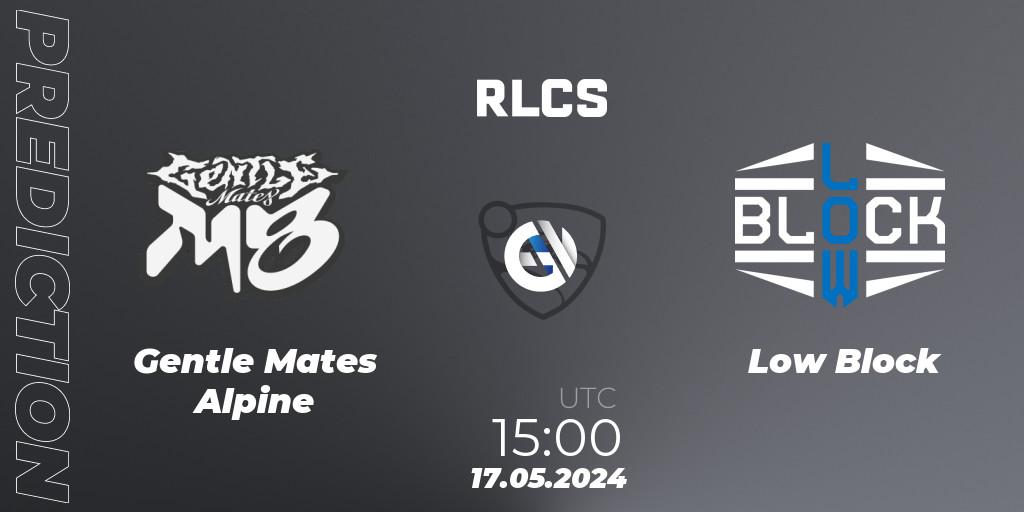 Prognose für das Spiel Gentle Mates Alpine VS Low Block. 17.05.2024 at 15:00. Rocket League - RLCS 2024 - Major 2: EU Open Qualifier 5