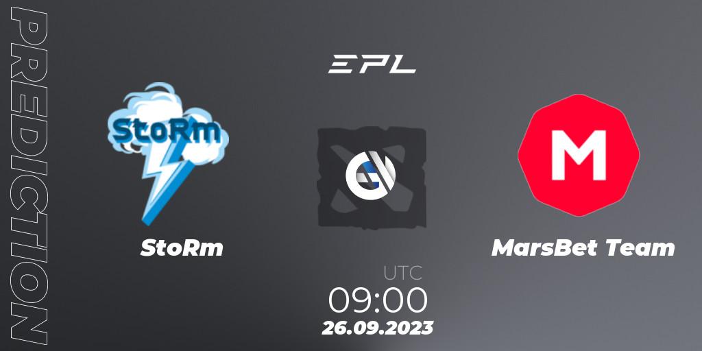 Prognose für das Spiel StoRm VS MarsBet Team. 26.09.23. Dota 2 - European Pro League Season 12