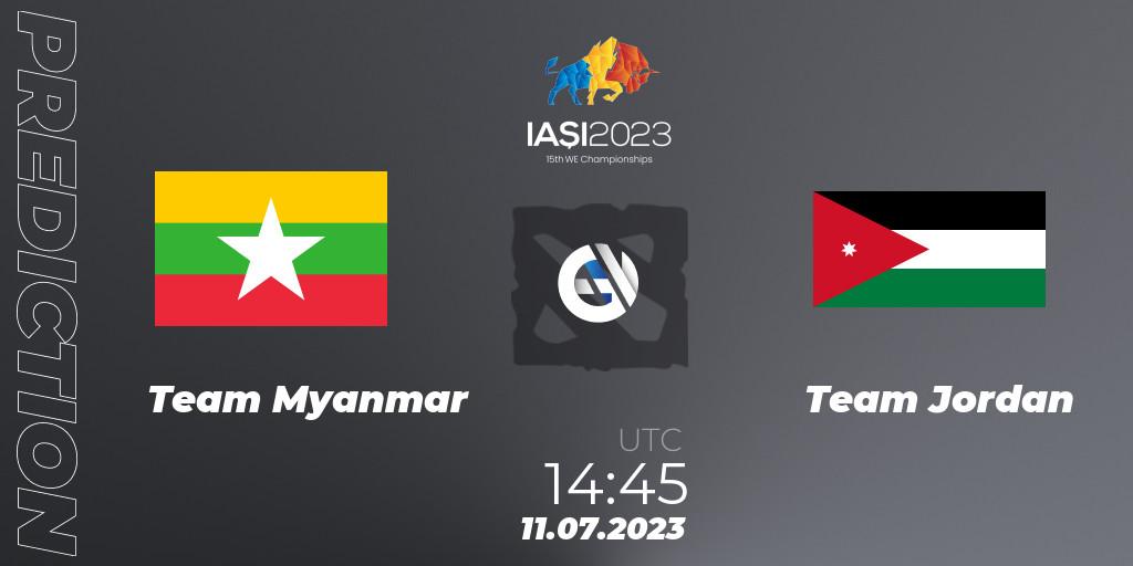 Prognose für das Spiel Team Myanmar VS Team Jordan. 11.07.23. Dota 2 - Gamers8 IESF Asian Championship 2023