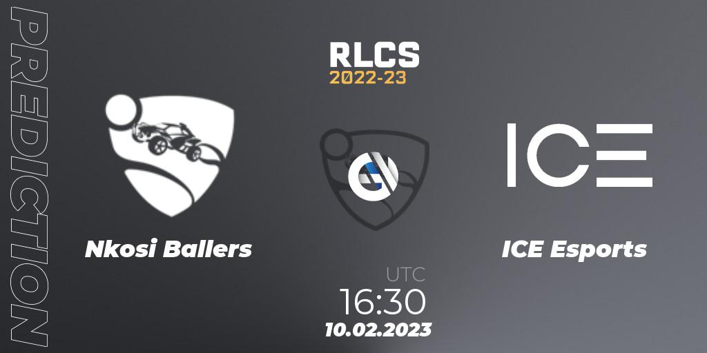 Prognose für das Spiel Nkosi Ballers VS ICE Esports. 10.02.2023 at 16:30. Rocket League - RLCS 2022-23 - Winter: Sub-Saharan Africa Regional 2 - Winter Cup