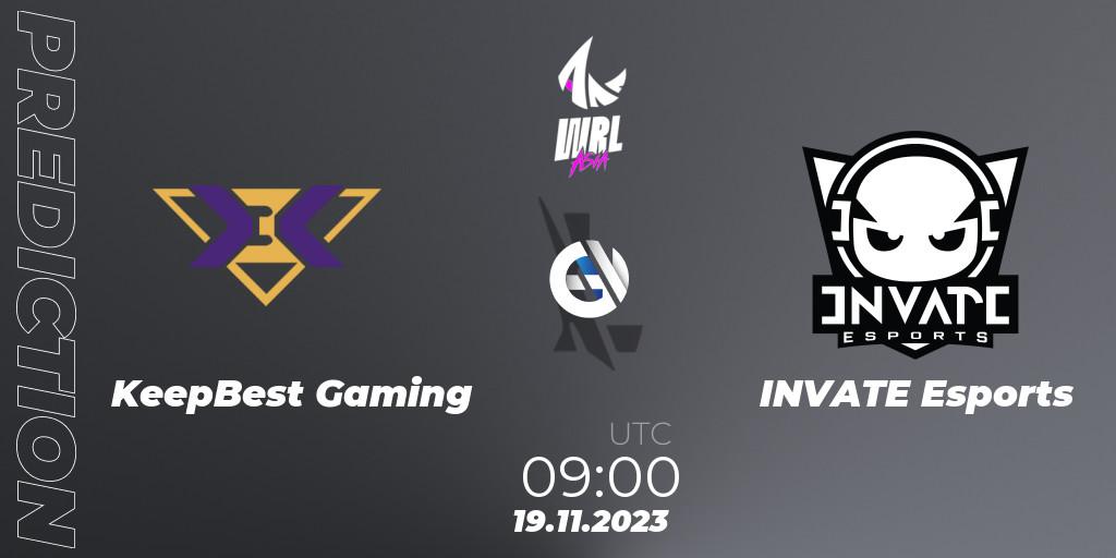 Prognose für das Spiel KeepBest Gaming VS INVATE Esports. 19.11.23. Wild Rift - WRL Asia 2023 - Season 2 - Regular Season