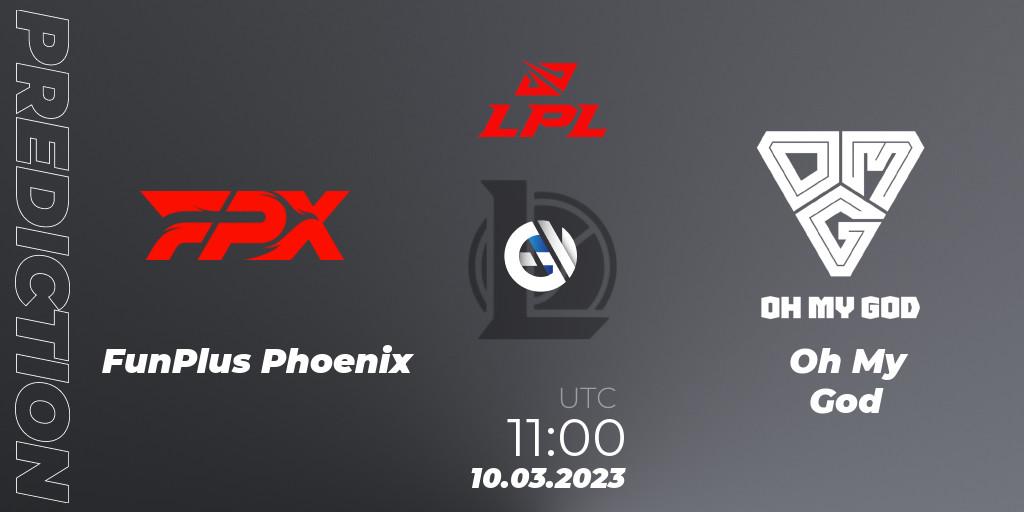 Prognose für das Spiel FunPlus Phoenix VS Oh My God. 10.03.23. LoL - LPL Spring 2023 - Group Stage