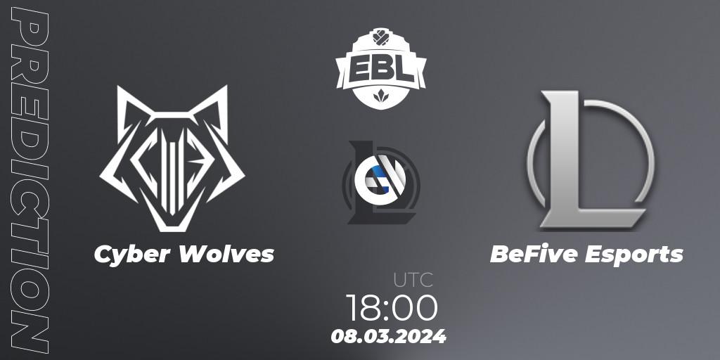 Prognose für das Spiel Cyber Wolves VS BeFive Esports. 08.03.24. LoL - Esports Balkan League Season 14