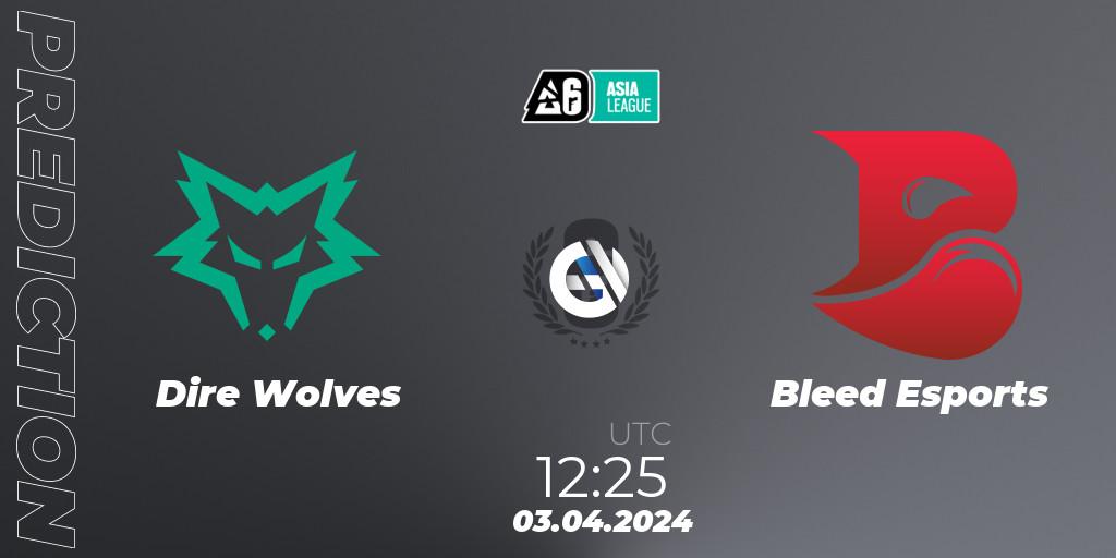 Prognose für das Spiel Dire Wolves VS Bleed Esports. 03.04.24. Rainbow Six - Asia League 2024 - Stage 1