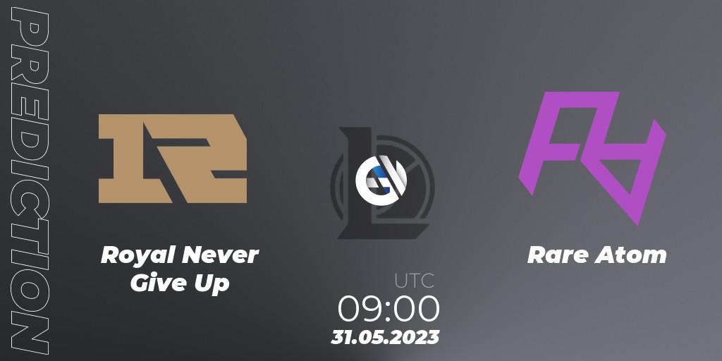 Prognose für das Spiel Royal Never Give Up VS Rare Atom. 31.05.23. LoL - LPL Summer 2023 Regular Season