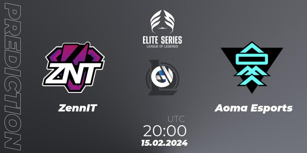 Prognose für das Spiel ZennIT VS Aoma Esports. 15.02.2024 at 20:00. LoL - Elite Series Spring 2024