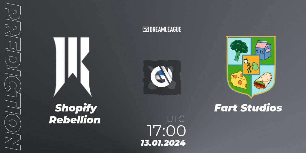 Prognose für das Spiel Shopify Rebellion VS Fart Studios. 13.01.24. Dota 2 - DreamLeague Season 22: North America Closed Qualifier