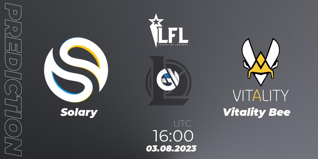 Prognose für das Spiel Solary VS Vitality Bee. 03.08.2023 at 16:00. LoL - LFL Summer 2023 - Playoffs