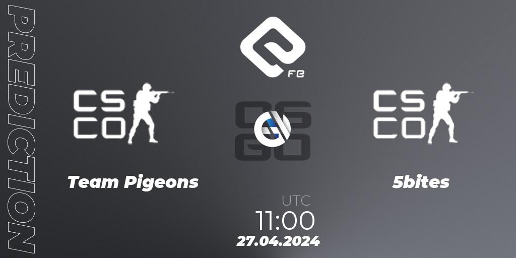 Prognose für das Spiel Team Pigeons VS 5bites. 27.04.2024 at 11:00. Counter-Strike (CS2) - ELITE FE #1