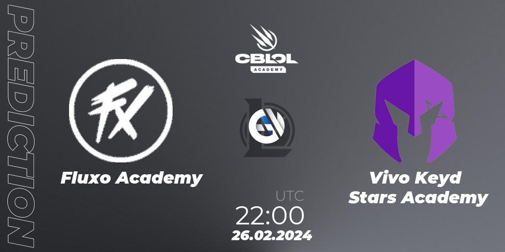 Prognose für das Spiel Fluxo Academy VS Vivo Keyd Stars Academy. 26.02.24. LoL - CBLOL Academy Split 1 2024