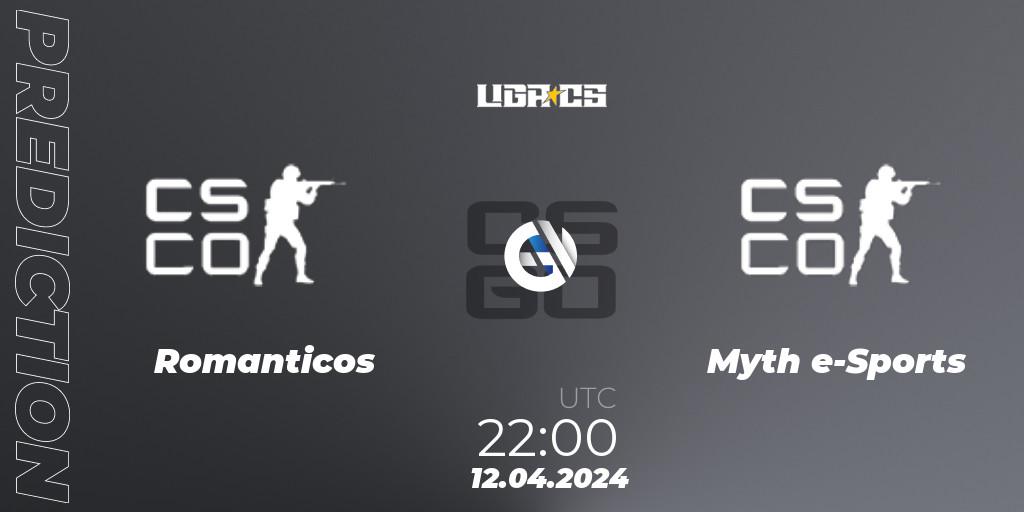 Prognose für das Spiel Romanticos VS Myth e-Sports. 12.04.2024 at 22:00. Counter-Strike (CS2) - LIGA CS: Summer 2024
