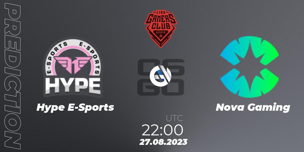 Prognose für das Spiel Hype E-Sports VS Nova Gaming. 27.08.2023 at 22:00. Counter-Strike (CS2) - Gamers Club Liga Série A: August 2023
