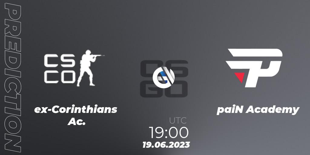 Prognose für das Spiel ex-Corinthians Ac. VS paiN Academy. 19.06.23. CS2 (CS:GO) - Gamers Club Liga Série A: June 2023