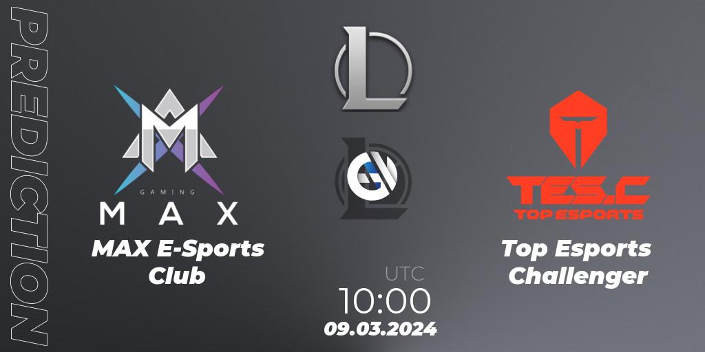 Prognose für das Spiel MAX E-Sports Club VS Top Esports Challenger. 09.03.24. LoL - LDL 2024 - Stage 1