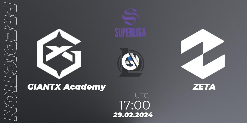 Prognose für das Spiel GIANTX Academy VS ZETA. 29.02.24. LoL - Superliga Spring 2024 - Group Stage