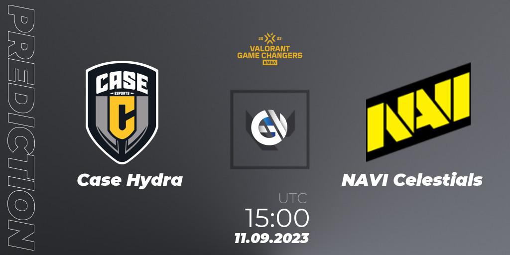 Prognose für das Spiel Case Hydra VS NAVI Celestials. 11.09.2023 at 15:10. VALORANT - VCT 2023: Game Changers EMEA Stage 3 - Group Stage
