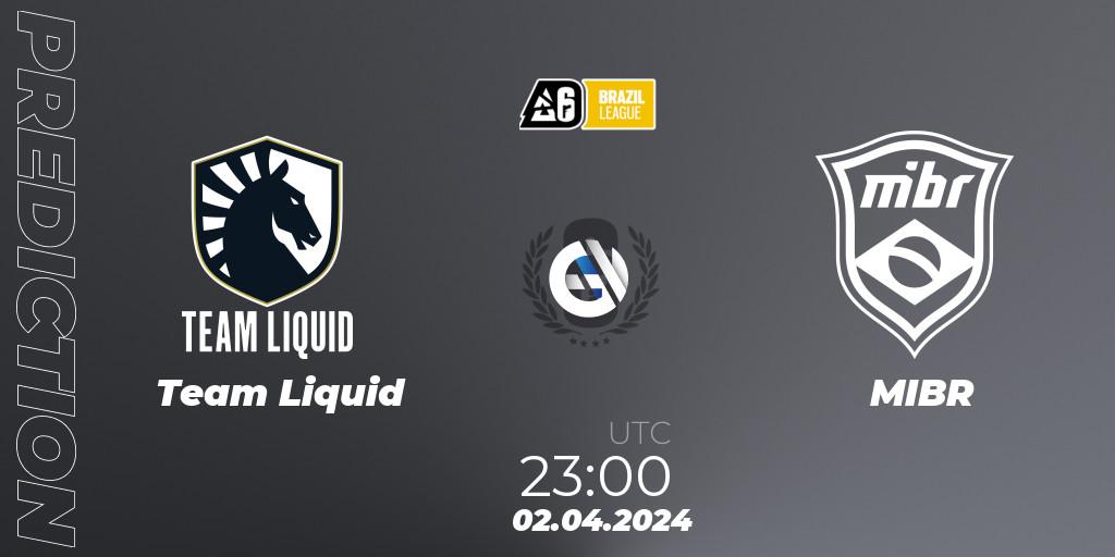 Prognose für das Spiel Team Liquid VS MIBR. 02.04.24. Rainbow Six - Brazil League 2024 - Stage 1