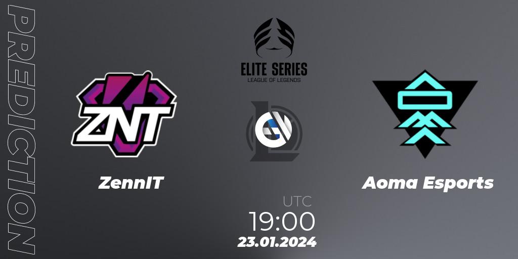 Prognose für das Spiel ZennIT VS Aoma Esports. 23.01.2024 at 19:00. LoL - Elite Series Spring 2024