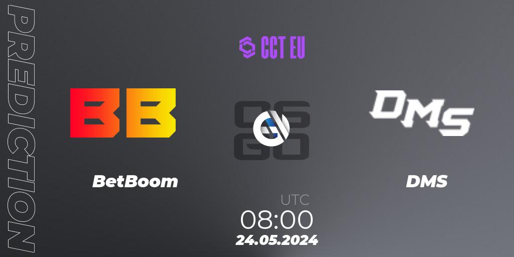 Prognose für das Spiel BetBoom VS DMS. 24.05.2024 at 08:00. Counter-Strike (CS2) - CCT Season 2 European Series #3