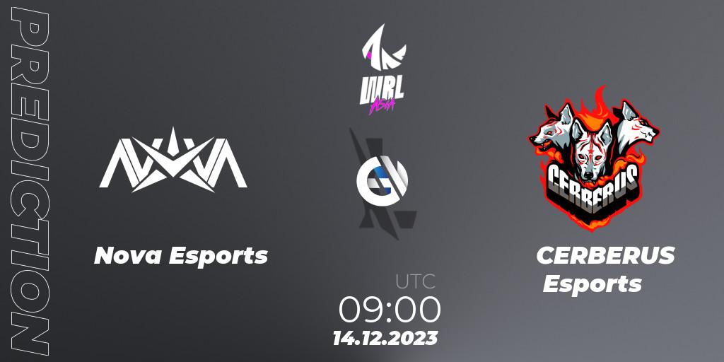 Prognose für das Spiel Nova Esports VS CERBERUS Esports. 14.12.2023 at 09:00. Wild Rift - WRL Asia 2023 - Season 2 - Regular Season
