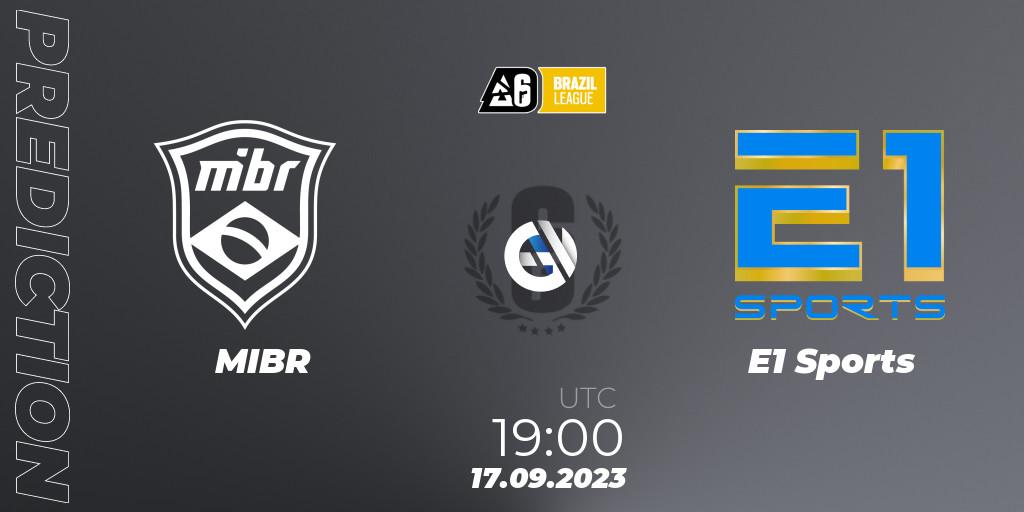 Prognose für das Spiel MIBR VS E1 Sports. 17.09.23. Rainbow Six - Brazil League 2023 - Stage 2