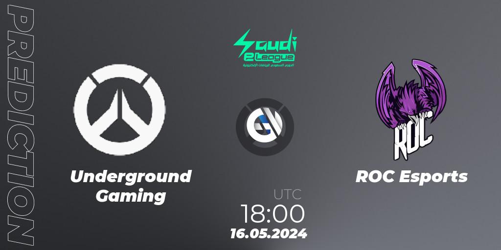 Prognose für das Spiel Underground Gaming VS ROC Esports. 16.05.2024 at 19:00. Overwatch - Saudi eLeague 2024 - Major 2 Phase 1
