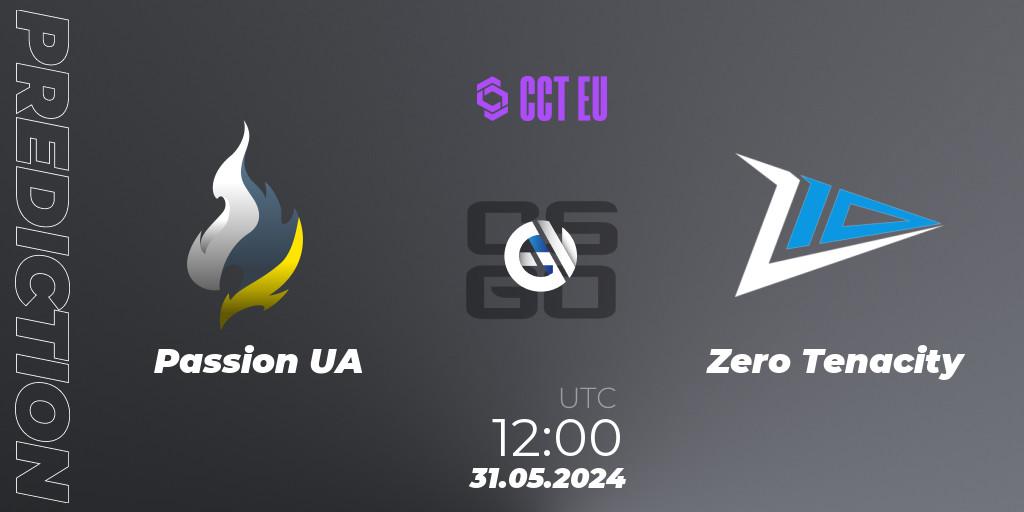 Prognose für das Spiel Passion UA VS Zero Tenacity. 31.05.2024 at 12:00. Counter-Strike (CS2) - CCT Season 2 Europe Series 4