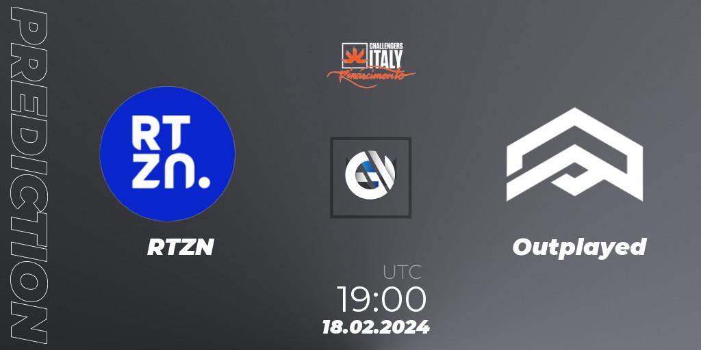 Prognose für das Spiel RTZN VS Outplayed. 18.02.24. VALORANT - VALORANT Challengers 2024 Italy: Rinascimento Split 1